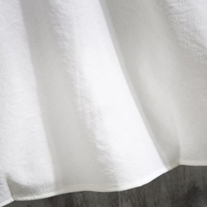 Camicia da uomo con maniche a tre quarti e bottoni frontali casual in tinta unita Buddha Stones - image 7