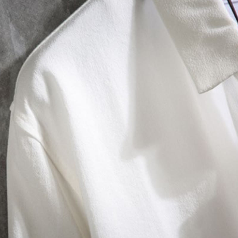 Camicia da uomo con maniche a tre quarti e bottoni frontali casual in tinta unita Buddha Stones - image 3