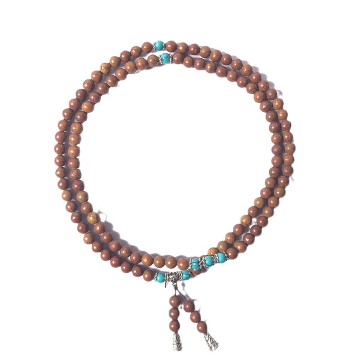 Buddha Stones 108 Mala Beads Braccialetto di guarigione in pietra bianca
