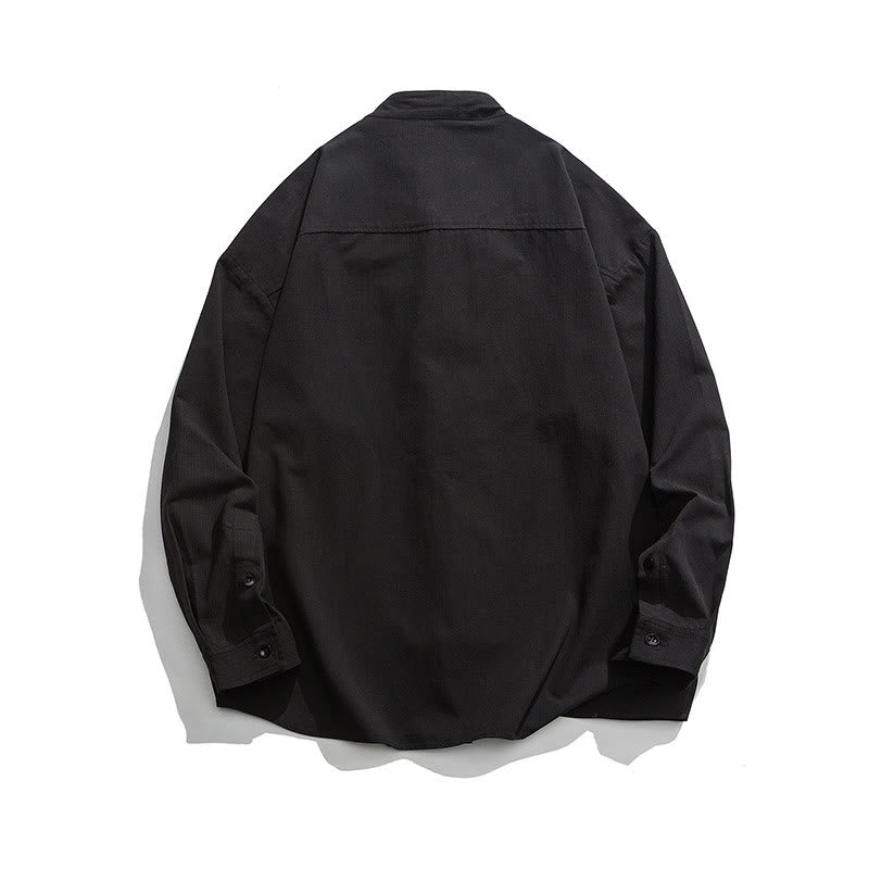 Giacca da uomo in cotone con bottoni a rana, tinta unita, Buddha Stones  - image 9