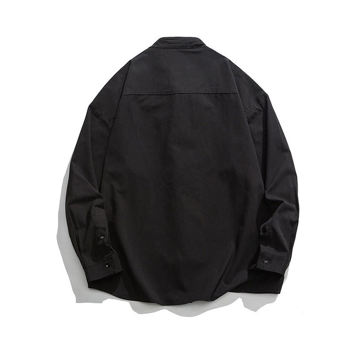 Giacca da uomo in cotone con bottoni a rana, tinta unita, Buddha Stones  - image 9