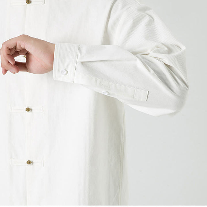 Giacca da uomo in cotone con bottoni a rana, tinta unita, Buddha Stones  - image 19