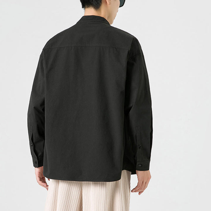 Giacca da uomo in cotone con bottoni a rana, tinta unita, Buddha Stones  - image 4