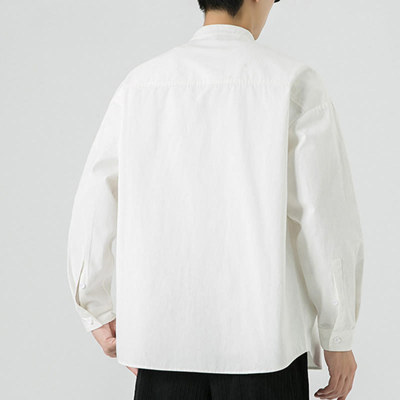 Giacca da uomo in cotone con bottoni a rana, tinta unita, Buddha Stones  - image 14