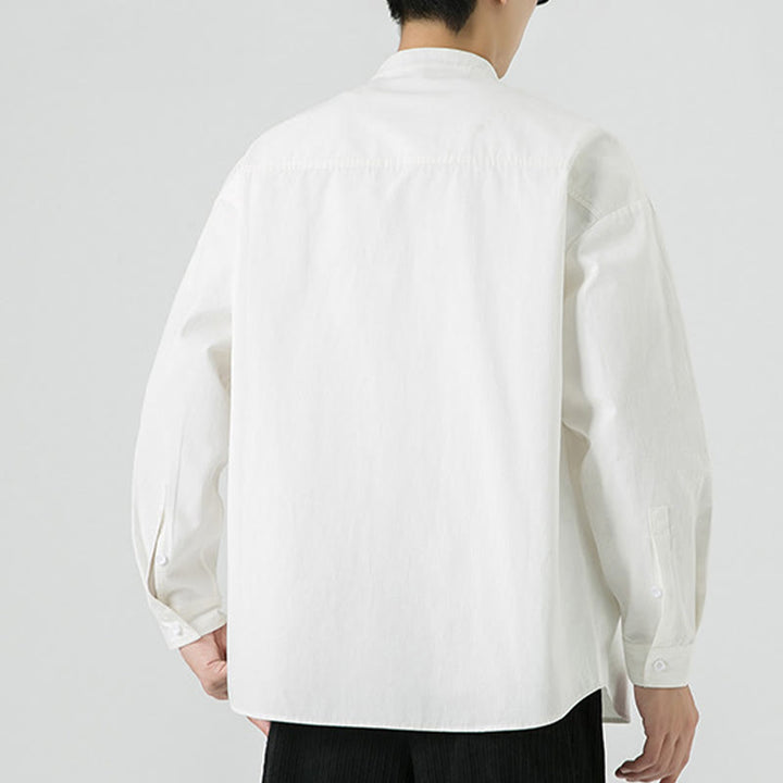 Giacca da uomo in cotone con bottoni a rana, tinta unita, Buddha Stones  - image 14