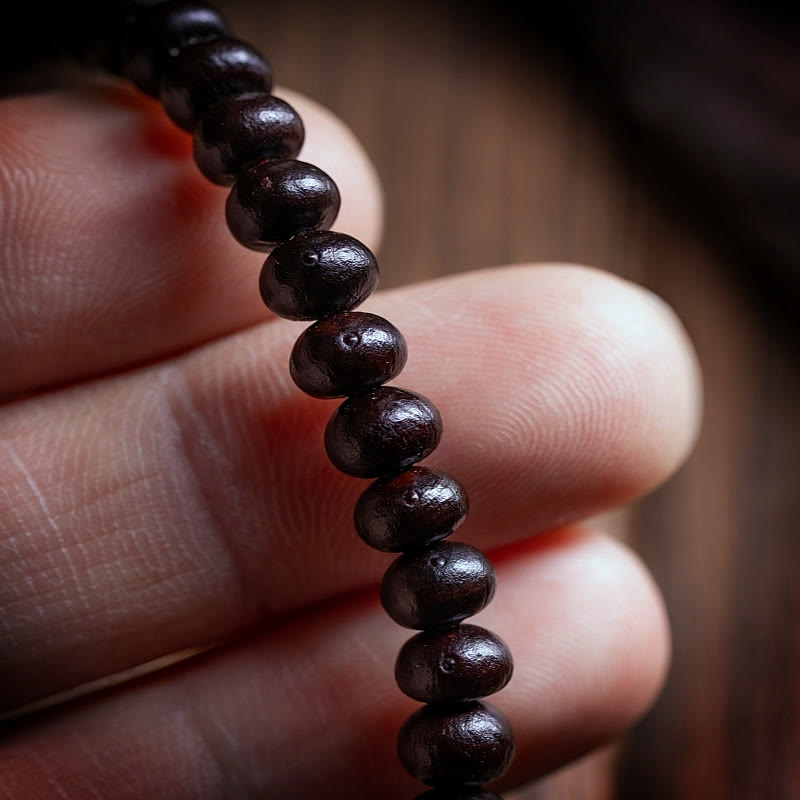 Buddha Stones 108 Mala Beads Bowl Bodhi Seed Braccialetto della Pace in Corda Colorata