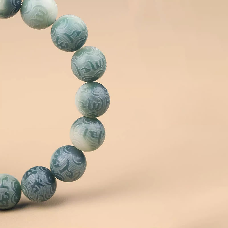 Bracciale della saggezza inciso con Buddha Stones dello zodiaco cinese natale Buddha Bodhi Om Mani Padme Hum