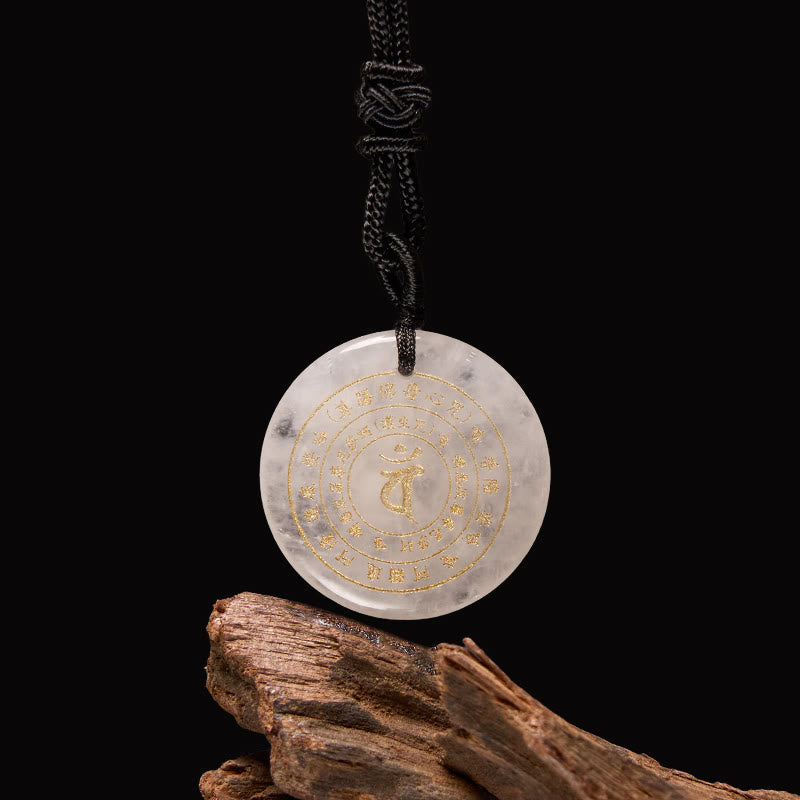 Buddha Stones Vairocana Tathagata Mantra Sanscrito Vari Cristalli Ossidiana Nera Avventurina Verde Forza Collana Pendente