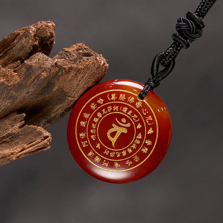 Buddha Stones Vairocana Tathagata Mantra Sanscrito Vari Cristalli Ossidiana Nera Avventurina Verde Forza Collana Pendente