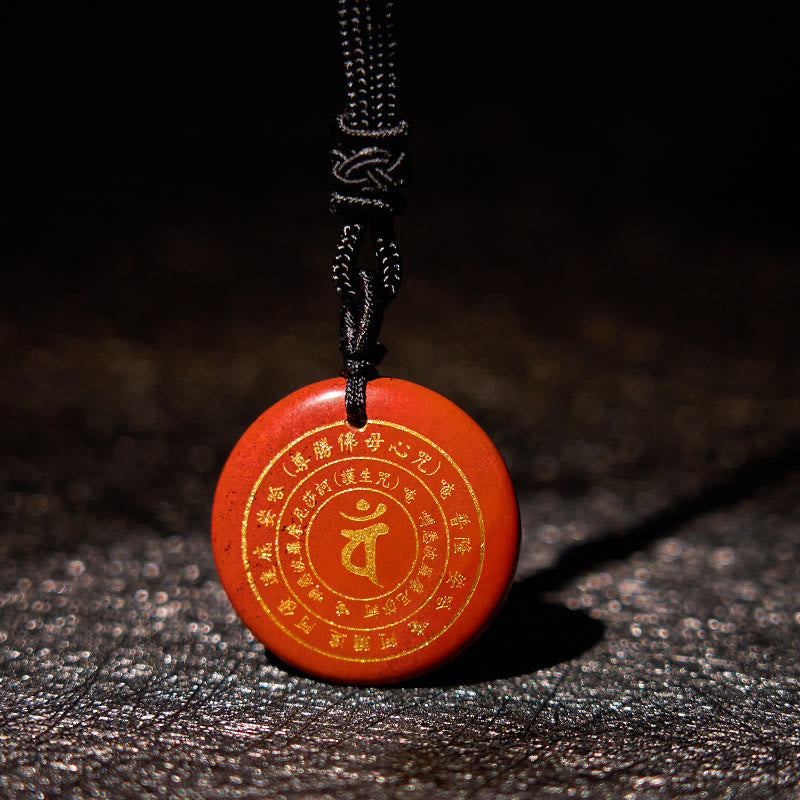 Buddha Stones Vairocana Tathagata Mantra Sanscrito Vari Cristalli Ossidiana Nera Avventurina Verde Forza Collana Pendente