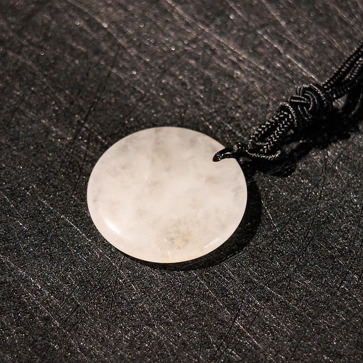 Buddha Stones Vairocana Tathagata Mantra Sanscrito Vari Cristalli Ossidiana Nera Avventurina Verde Forza Collana Pendente