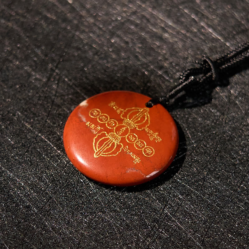 Buddha Stones Vajra Dorje Modello sanscrito Naturale Vario Cristallo Ossidiana nera Collana pendente
