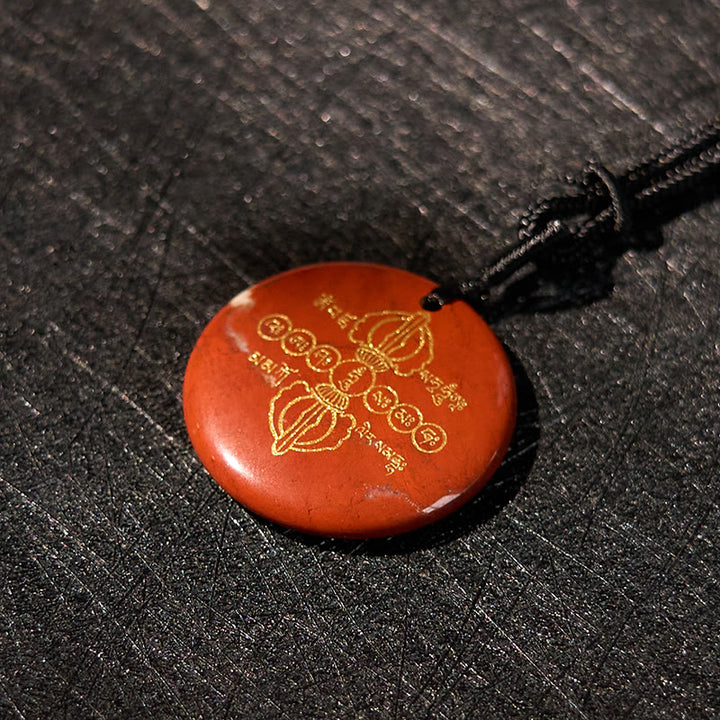 Buddha Stones Vajra Dorje Modello sanscrito Naturale Vario Cristallo Ossidiana nera Collana pendente