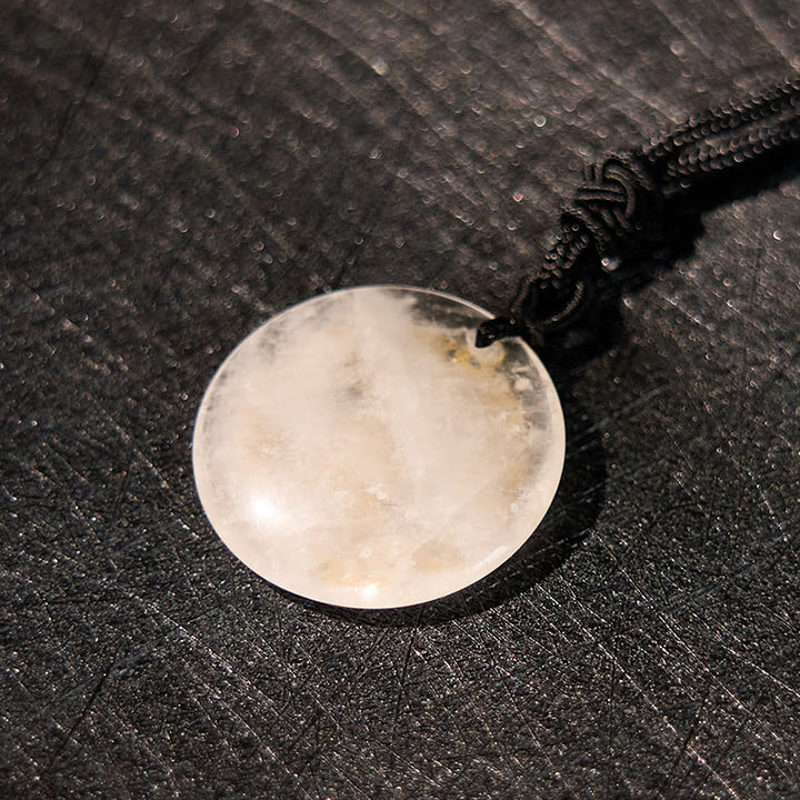 Buddha Stones Svastica Modello di loto Naturale Vario Cristallo Ossidiana Nera Collana Pendente di Purificazione