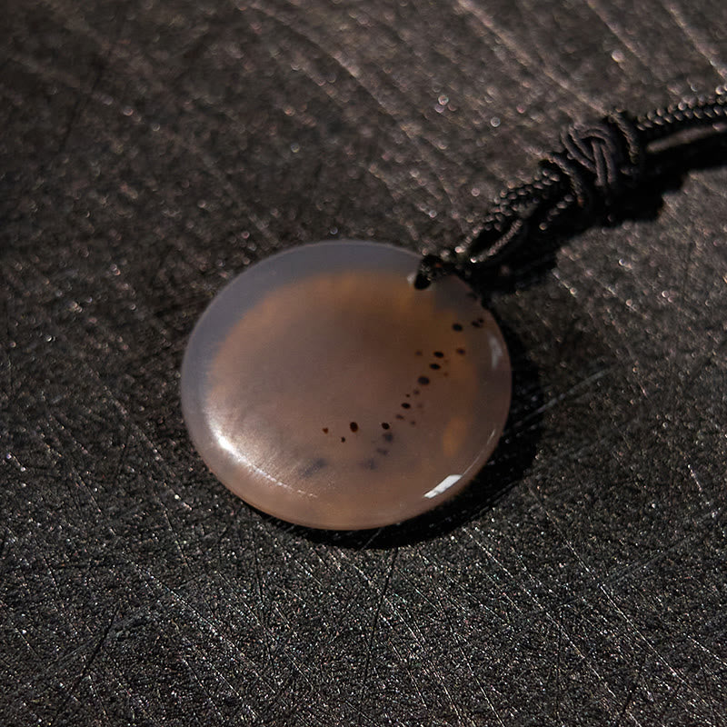 Buddha Stones Svastica Modello di loto Naturale Vario Cristallo Ossidiana Nera Collana Pendente di Purificazione
