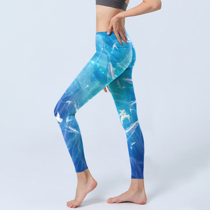 Leggings da palestra con stampa Buddha Stones Fish In The Ocean, pantaloni da yoga da donna - image 3