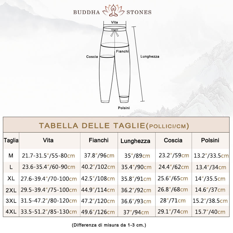 Pantaloni harem con coulisse in cotone casual da donna Buddha Stones con tasche - image 4