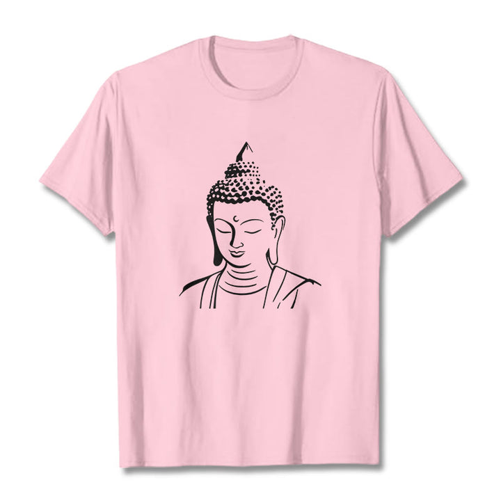 Maglietta in cotone con motivo a testa di Buddha Buddha Stones Buddha - Rosa chiaro - 2XL - image 19