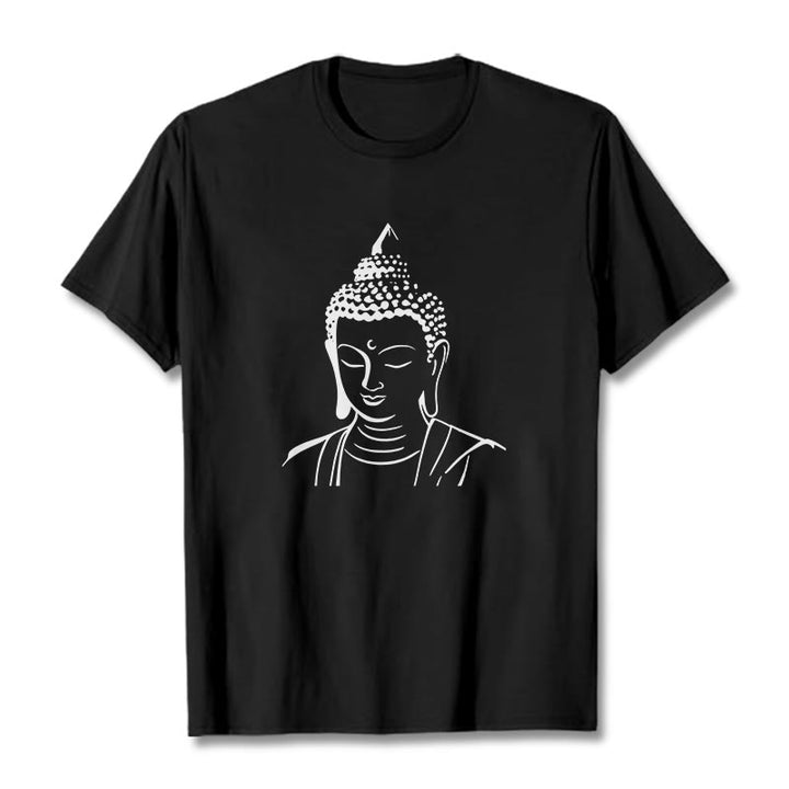 Maglietta in cotone con motivo a testa di Buddha Buddha Stones Buddha - Nero - 2XL - image 10