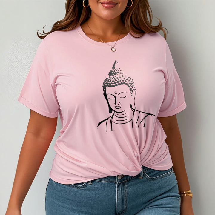 Maglietta in cotone con motivo a testa di Buddha Buddha Stones Buddha - image 19