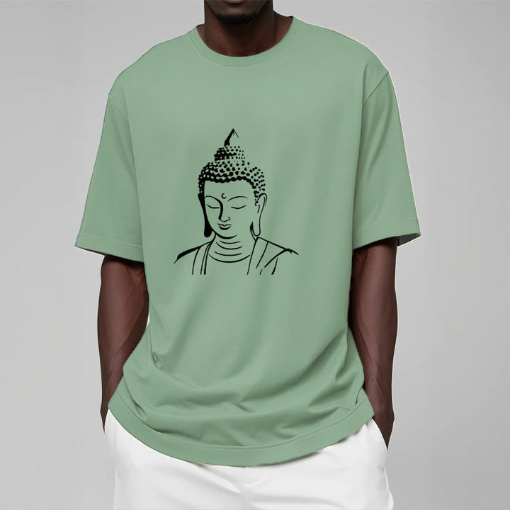 Maglietta in cotone con motivo a testa di Buddha Buddha Stones Buddha - image 18