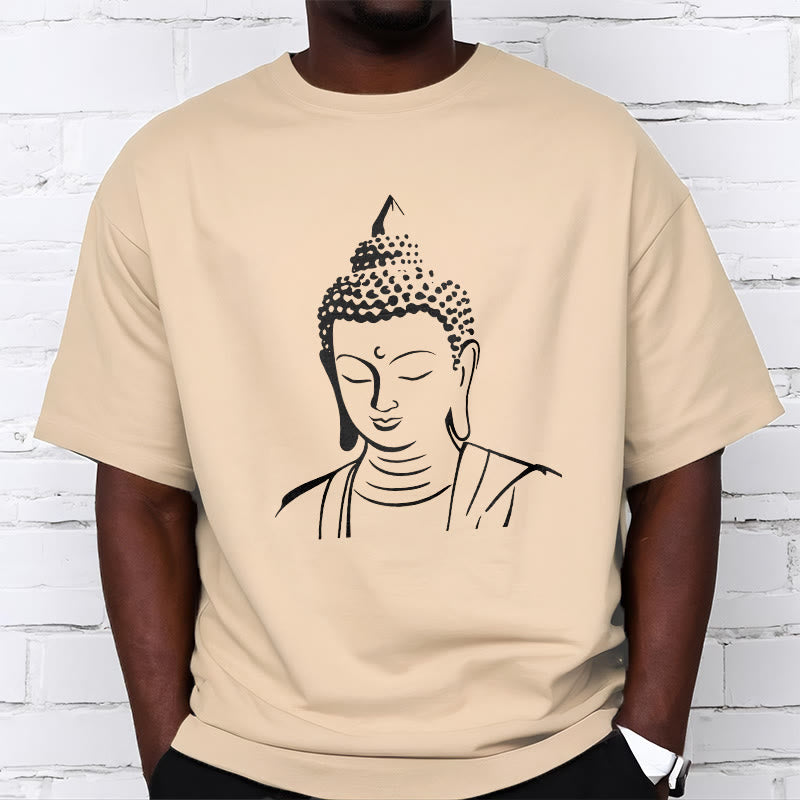 Maglietta in cotone con motivo a testa di Buddha Buddha Stones Buddha - image 8