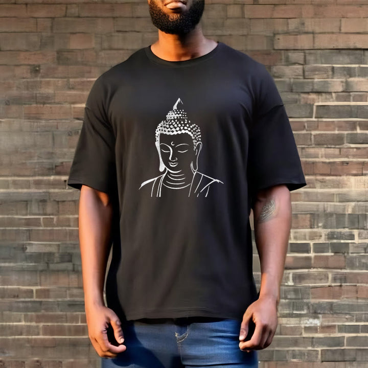 Maglietta in cotone con motivo a testa di Buddha Buddha Stones Buddha - image 12