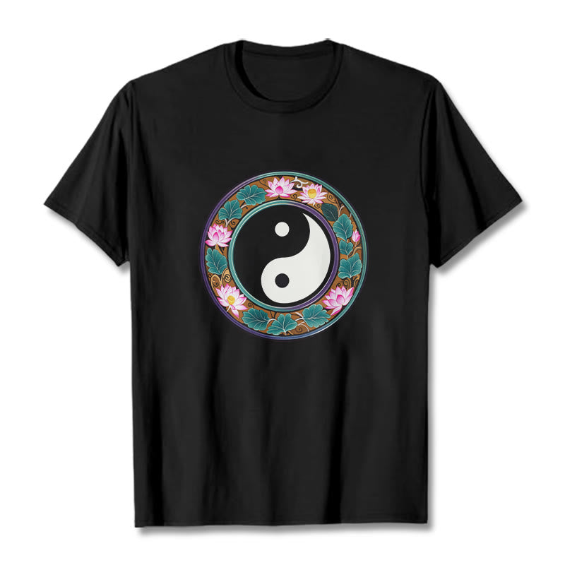 Maglietta in cotone con Buddha Stones Yin Yang - Nero - 2XL - image 4