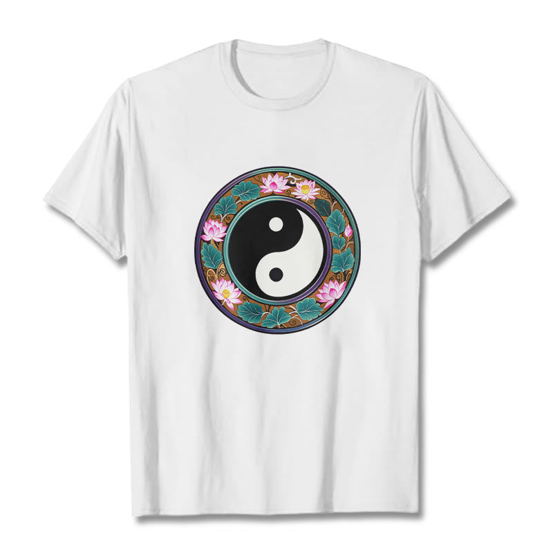 Maglietta in cotone con Buddha Stones Yin Yang - Bianco - 2XL - image 10