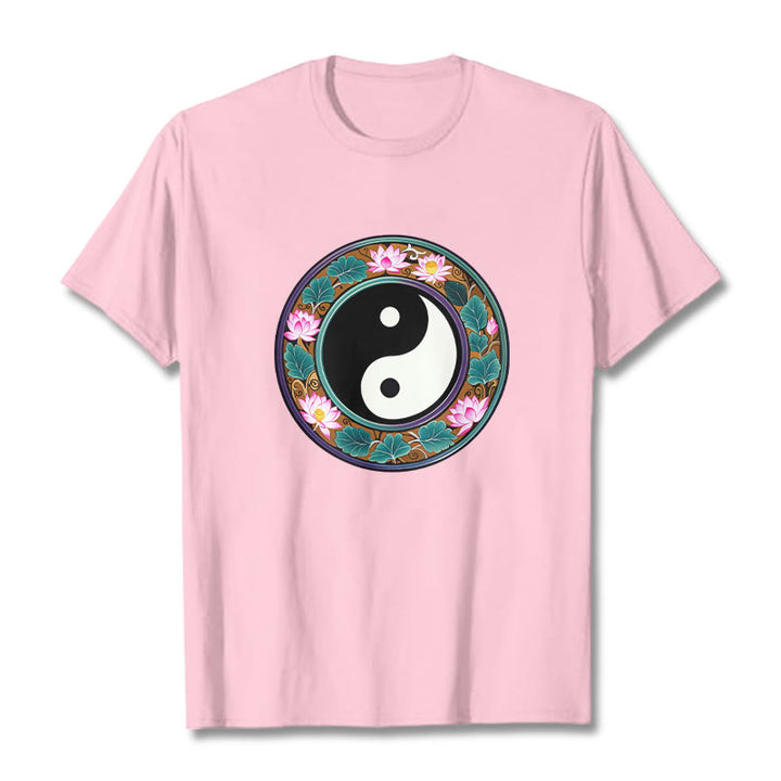 Maglietta in cotone con Buddha Stones Yin Yang - Rosa chiaro - 2XL - image 17