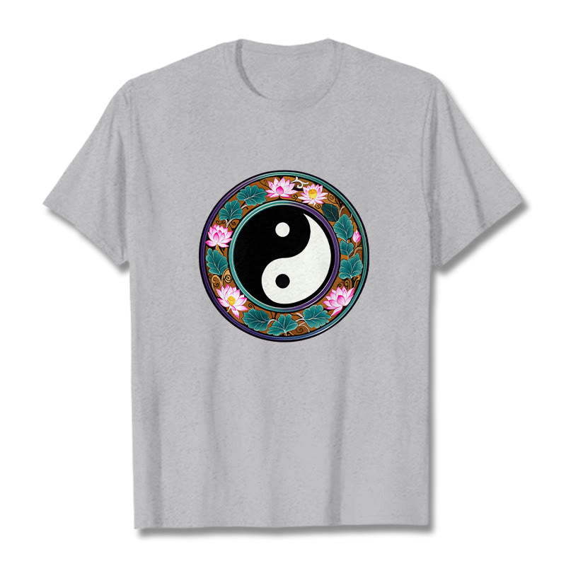 Maglietta in cotone con Buddha Stones Yin Yang - Grigio chiaro - 2XL - image 13