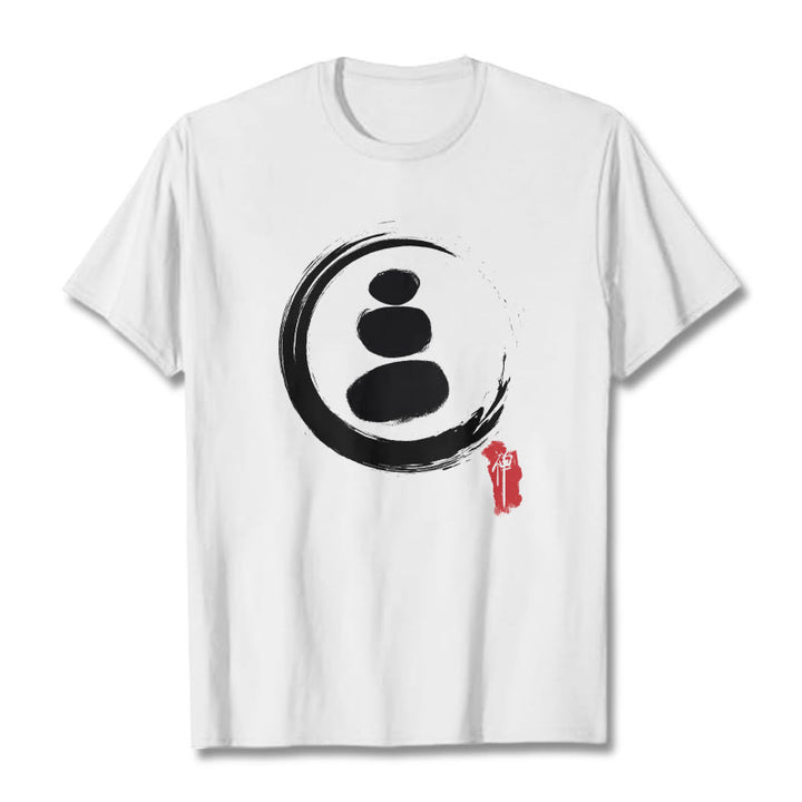 Maglietta in cotone con cerchi zen Buddha Stones - Bianco - 2XL - image 9