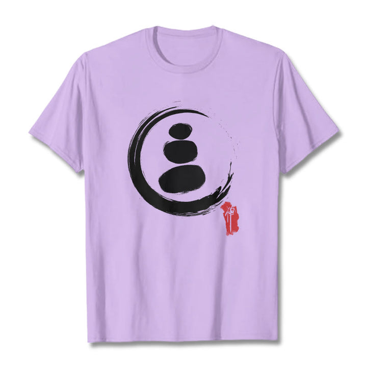 Maglietta in cotone con cerchi zen Buddha Stones - Prugna - 2XL - image 15