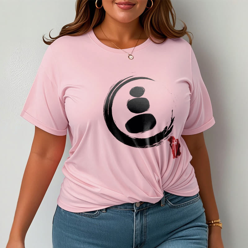 Maglietta in cotone con cerchi zen Buddha Stones - image 13