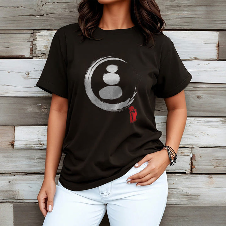 Maglietta in cotone con cerchi zen Buddha Stones - image 3