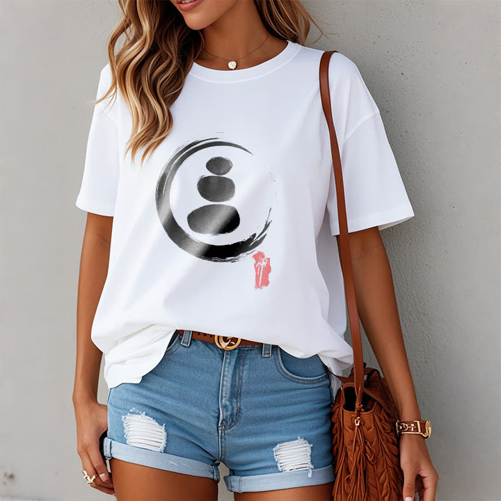 Maglietta in cotone con cerchi zen Buddha Stones - image 10