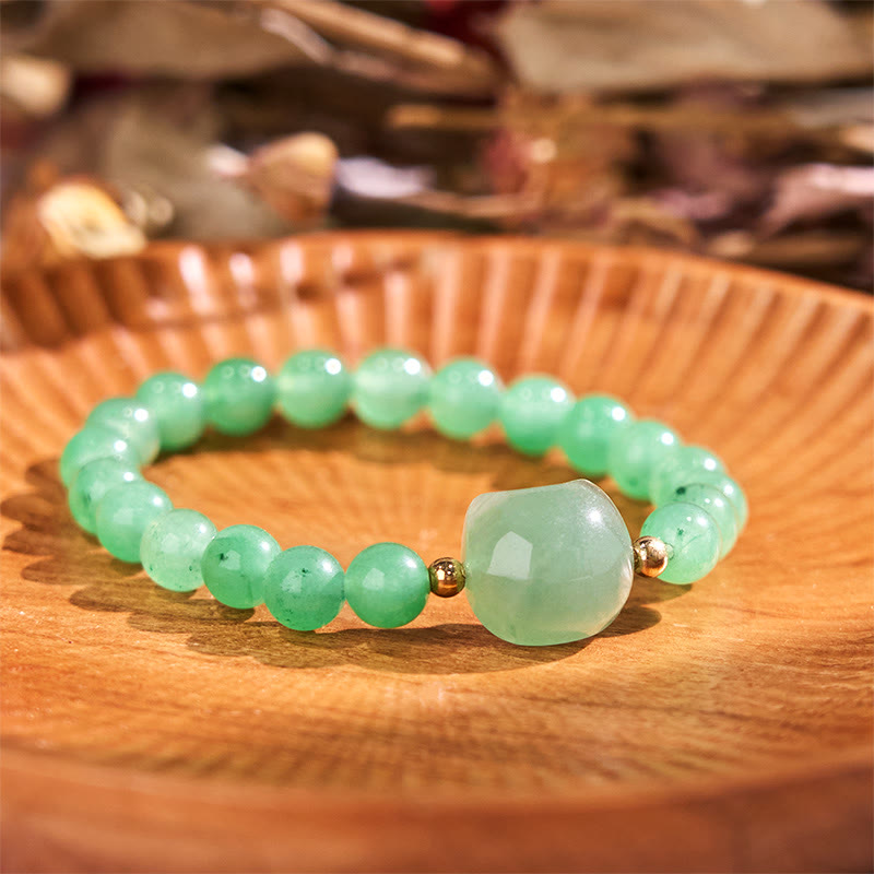 Braccialetto portafortuna con testa di gatto, ametista, avventurina verde, quarzo rosa, fluorite e Buddha Stones