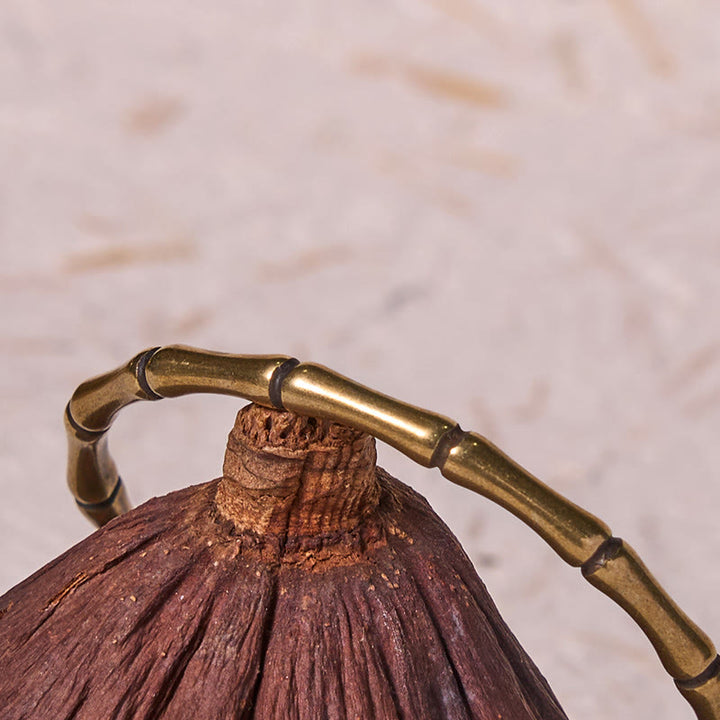 Buddha Stones Bamboo Rame Ottone Fortuna Forza Braccialetto