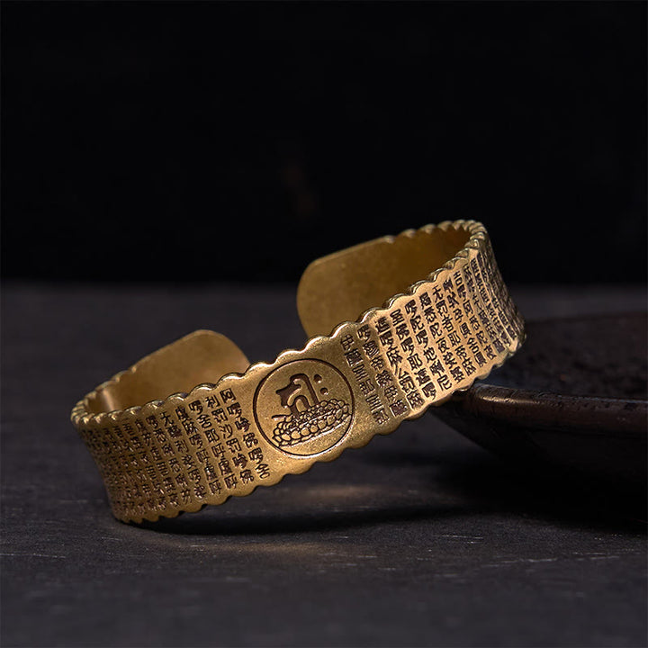 Buddha Stones Grande Compassione Mantra Rame Ottone Fortuna Cura di sé Braccialetto Braccialetto