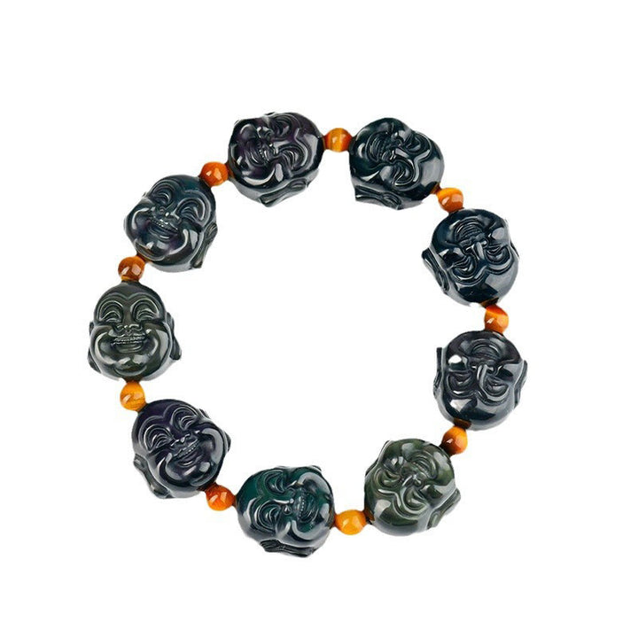 Bracciale Buddha Stones Rainbow Obsidian Laughing Buddha Positive Transformation
