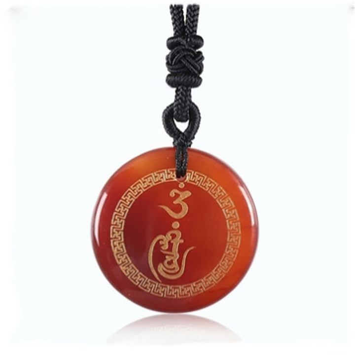 Buddha Stones Modello Svastica Vajra Protezione Mantra Naturale Vari Cristallo Ossidiana Nera Collana Pendente Purificazione