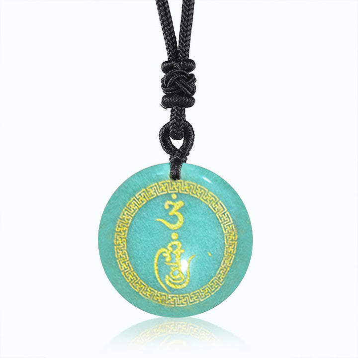 Buddha Stones Modello Svastica Vajra Protezione Mantra Naturale Vari Cristallo Ossidiana Nera Collana Pendente Purificazione