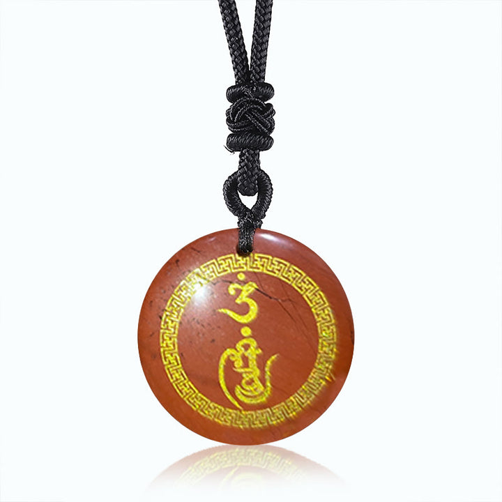 Buddha Stones Modello Svastica Vajra Protezione Mantra Naturale Vari Cristallo Ossidiana Nera Collana Pendente Purificazione