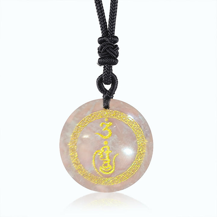 Buddha Stones Modello Svastica Vajra Protezione Mantra Naturale Vari Cristallo Ossidiana Nera Collana Pendente Purificazione