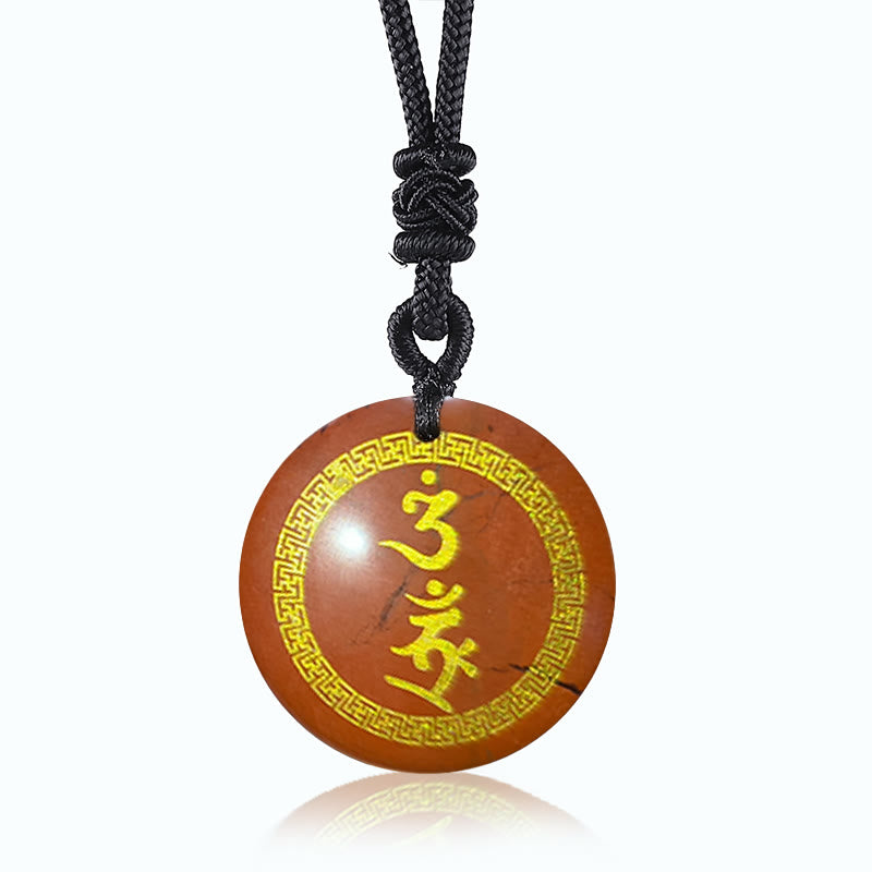 Buddha Stones che circondano il modello della svastica Vajra Protezione Mantra Naturale Vari cristalli Ossidiana nera Collana pendente