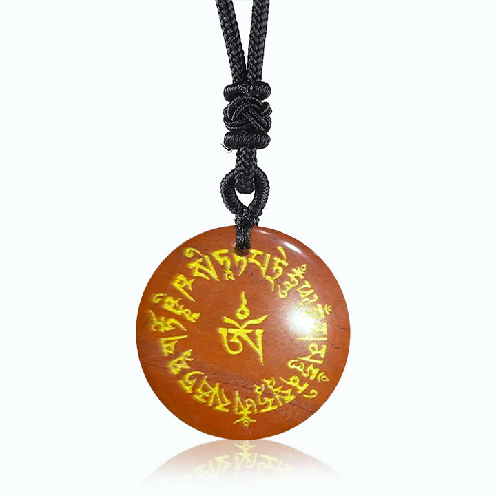 Buddha Stones Fortuna Mantra Naturale Vari Cristallo Ossidiana Nera Collana Pendente di Realizzazione