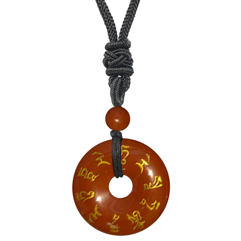 Buddha Stones Tara verde Mantra naturale vari cristalli ossidiana nera collana pendente