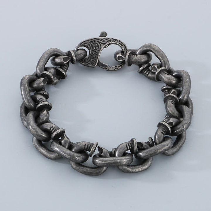 Bracciale Buddha Stones Square Rivets Titanium Steel Good Luck Balance