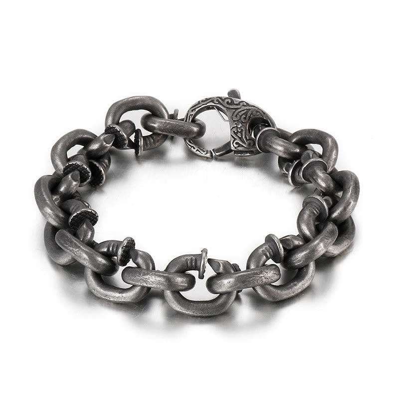 Bracciale Buddha Stones Square Rivets Titanium Steel Good Luck Balance