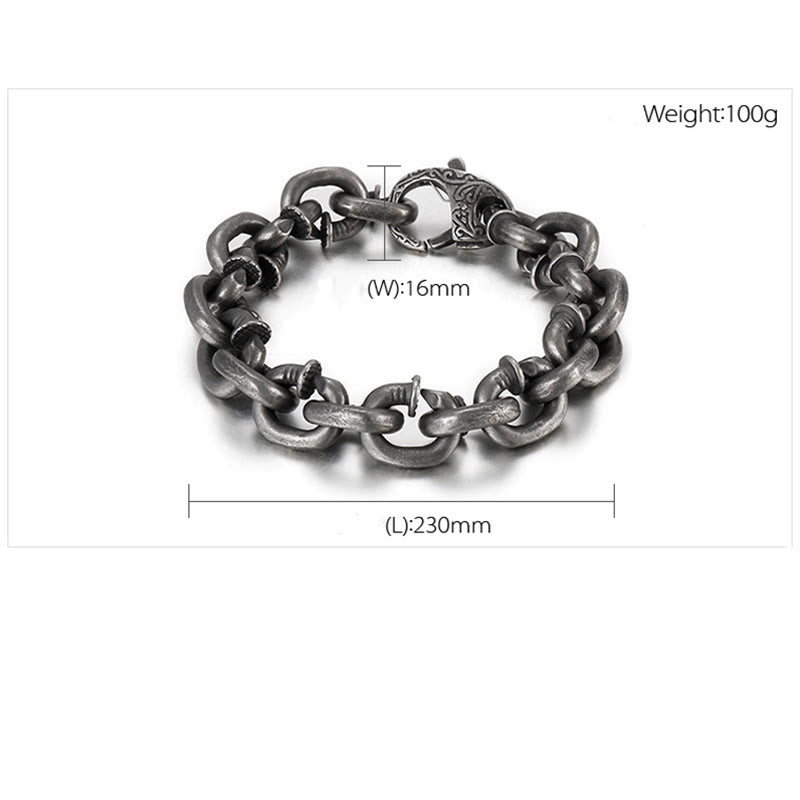 Bracciale Buddha Stones Square Rivets Titanium Steel Good Luck Balance